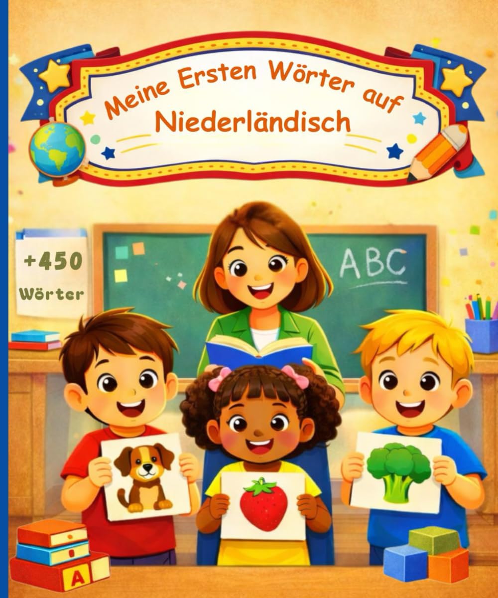 Meine ersten wörter auf Niederländisch: Illustriertes Kinderwörterbuch für Anfänger – 450 grundlegende Wörter zum Erlernen der niederländischen Sprache.