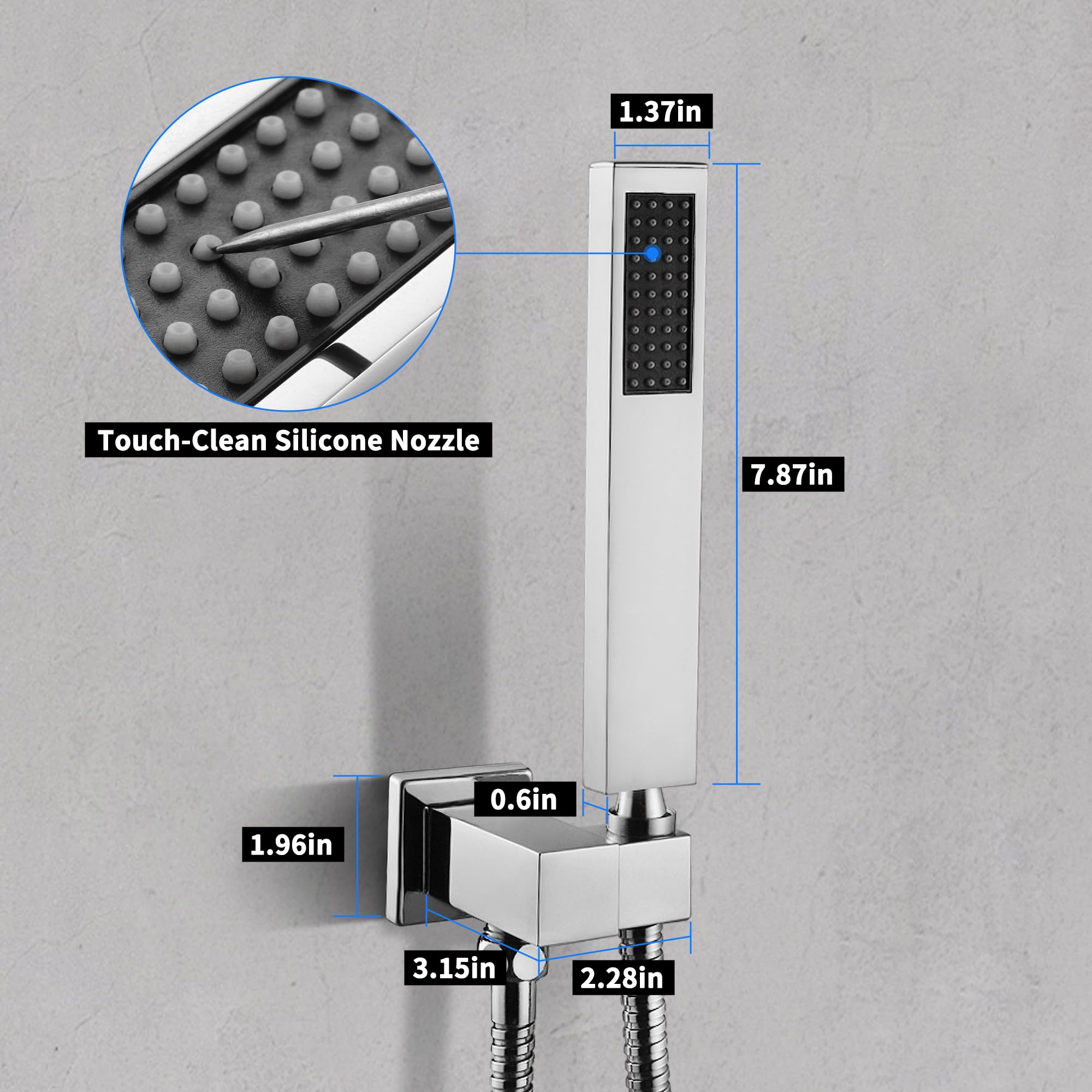 Bras Droit Chromé à Bout Noir 50 Cm Pour Barre De Charge