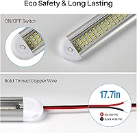 Vista 3 de CT CAPETRONIX - Barra de luz interior LED de 12 V, 120 LEDs, 1500 Lm, 8 W CC, 12 voltios, tira de luces LED con interruptor de encendido/apagado