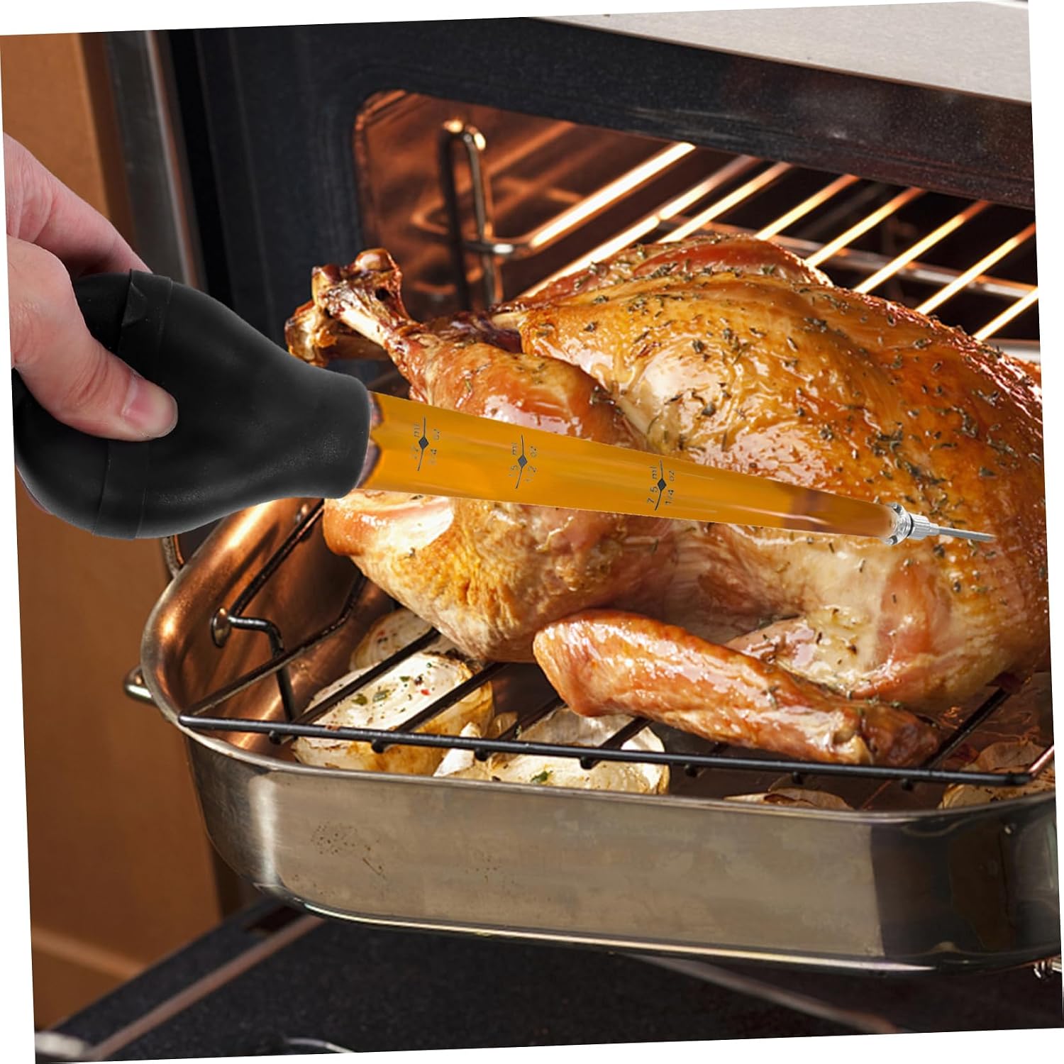 Meat Syringe Turkey Brine Injector Spice Injector Easy Clean Silicone Tube for Cooking