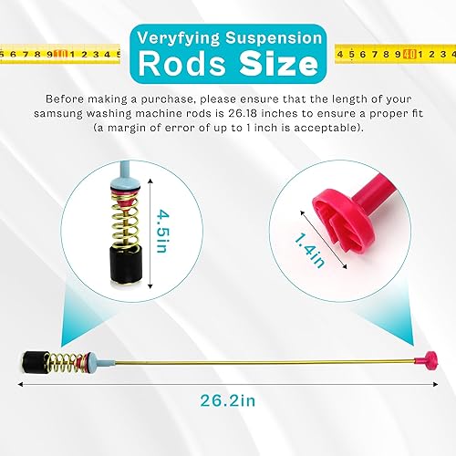 Miniatura 2 de WA50R5200AWUS WA50R5400AVUS WA45T3200AWA4 DC97-16350T Varillas de suspensión para lavadora Sam-sung de carga superior WA45T3400AVA4 WA45M7050AWA4