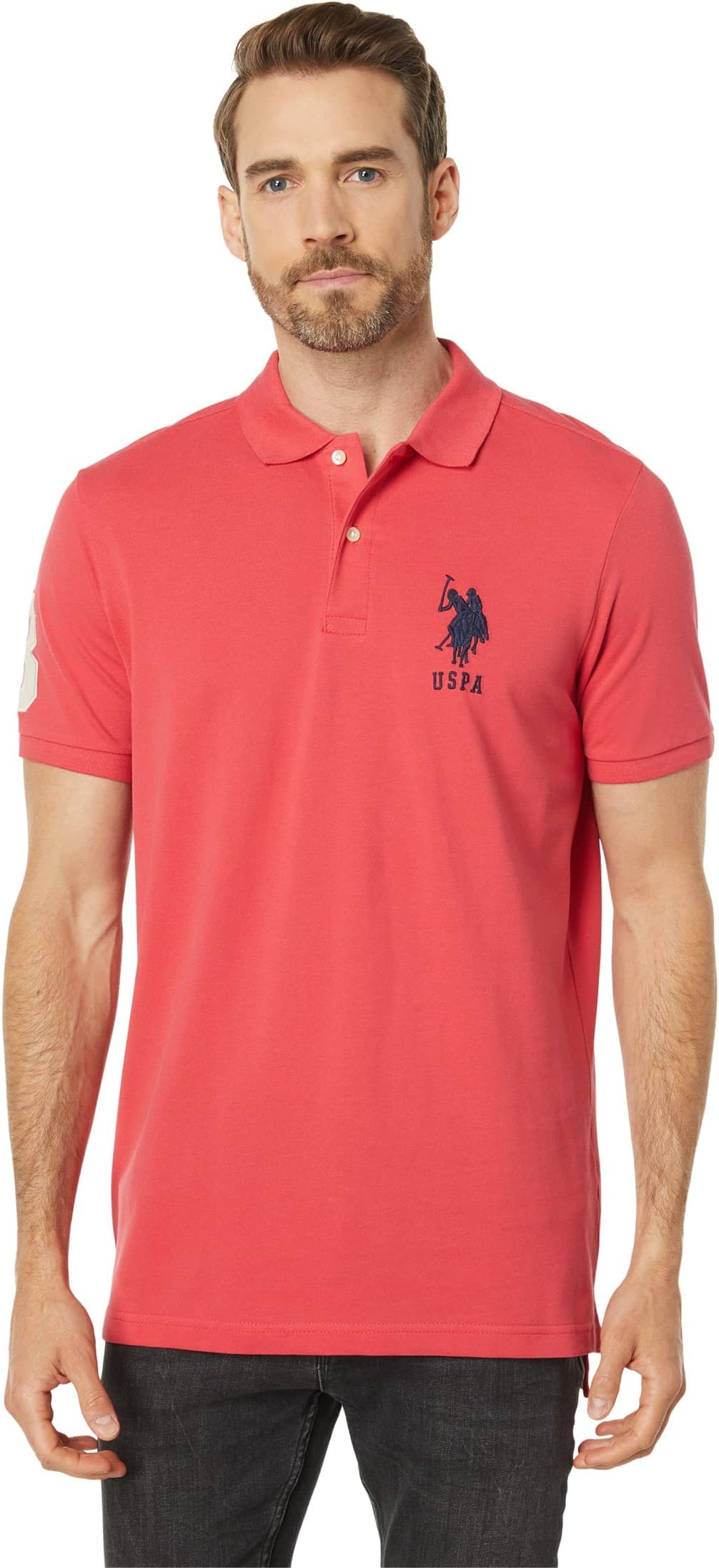 U.S. Polo Assn. Men's Slim Fit Solid Short Sleeve Pique Polo Shirt