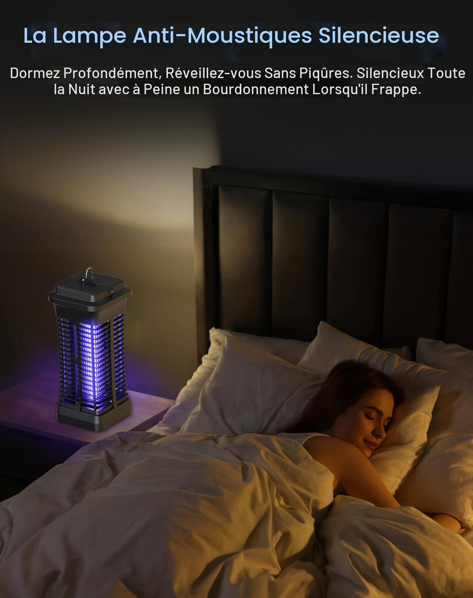 Lampe Anti Moustique, 6W Portée Efficace De 30m², Destructeur Électrique D'insectes avec Interrupteur Et Câble De 1,2m, Tue Efficacement Les Insectes Volants pour L'intérieur