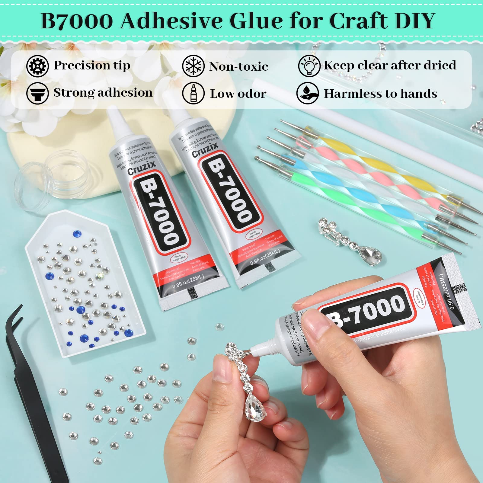 Amazon.co.jp: B7000 接着剤 クリア 精密チップ付き B-7000 ジュエリー