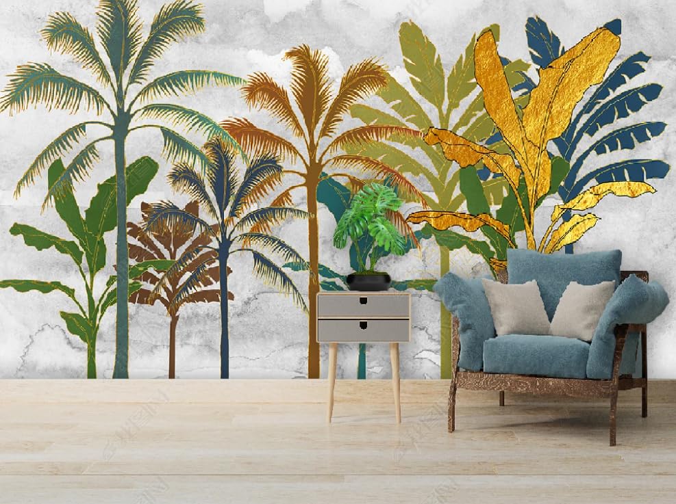 Papier Peint Intissé Doré Poster Géant Mural Salon et Décoration Restaurant - 3