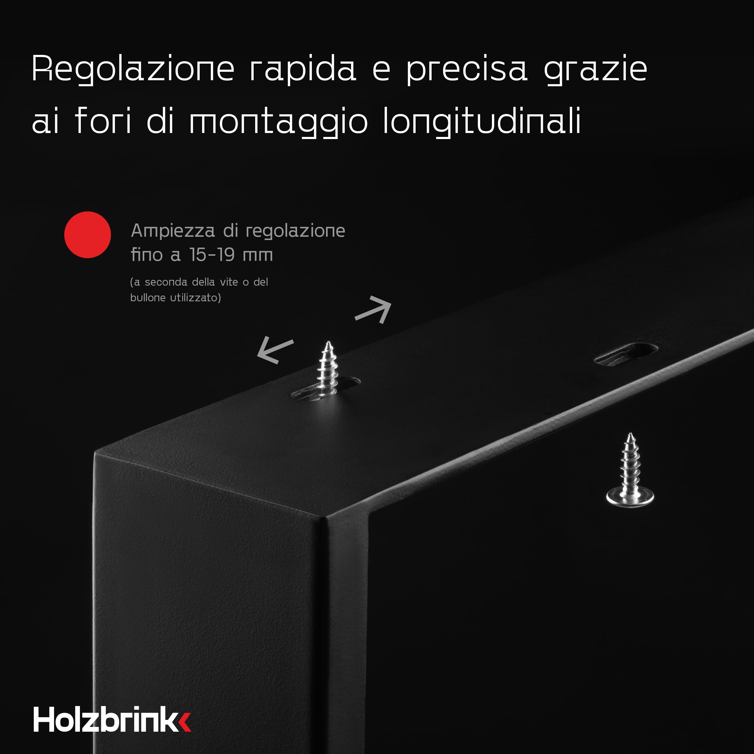 Holzbrink Gambe per tavolo in metallo Nero | Gambe per tavolo / struttura per tavolo,tavolino, tavolo da pranzo, scrivania, panca | set di 2 gambe 40 x 43 cm