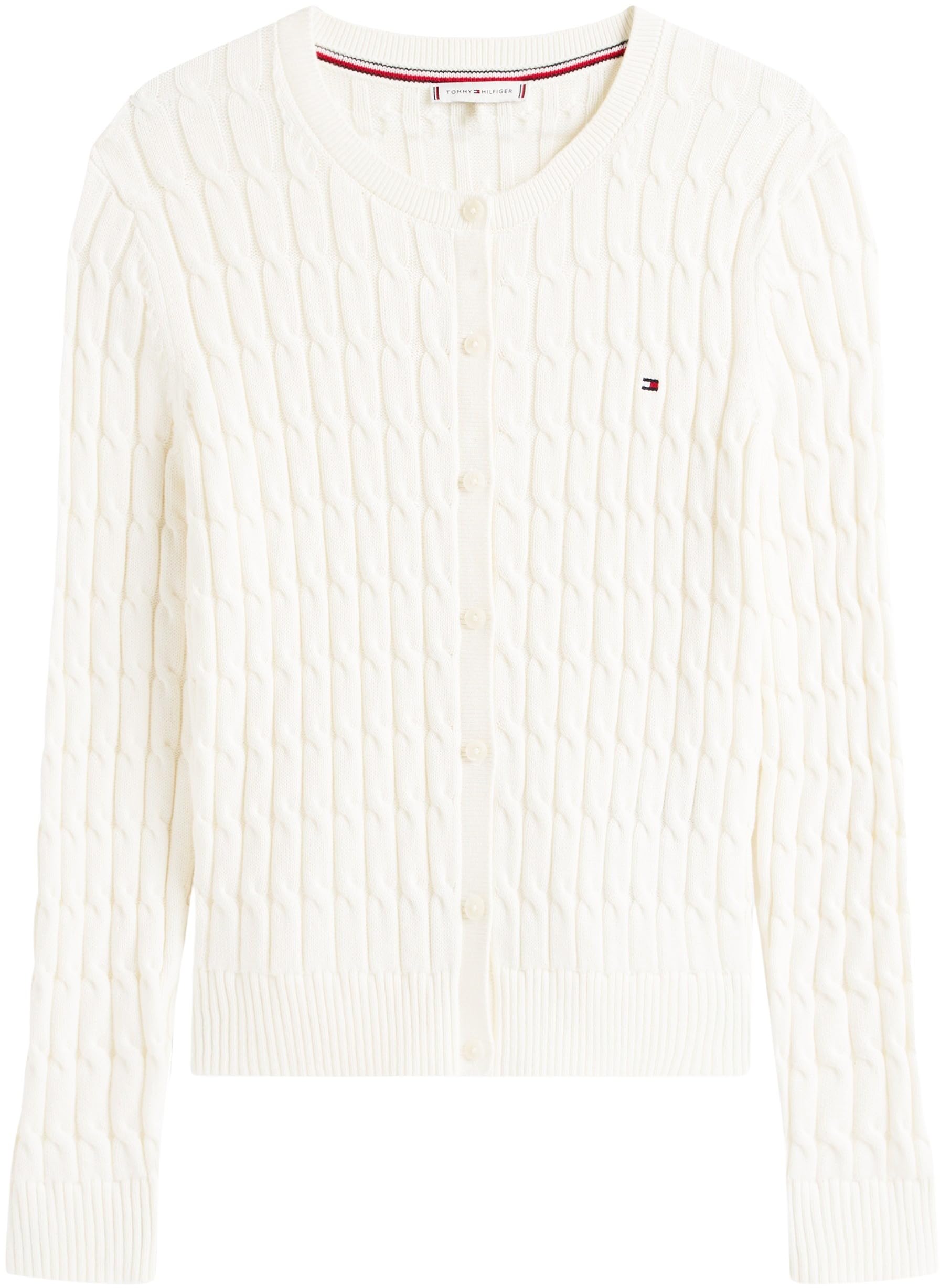 Tommy Hilfiger Co Cable Mid GG C-nk LS Cardi Ww0ww46514 Maglione Cardigan Donna (Pacco da 1)