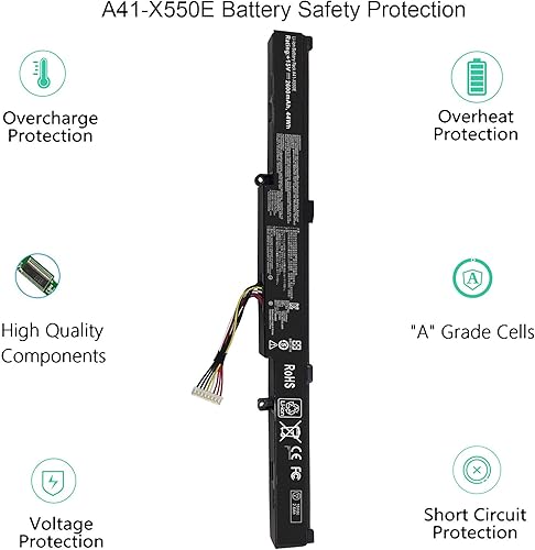 Miniatura 4 de Batería A41-X550E para Asus X450 X450e X450j X450jf X550e X550z X550za X750j X750ja X751 X751m A450j A450jf A450e F751la F751ma F751 mm J R751 R752