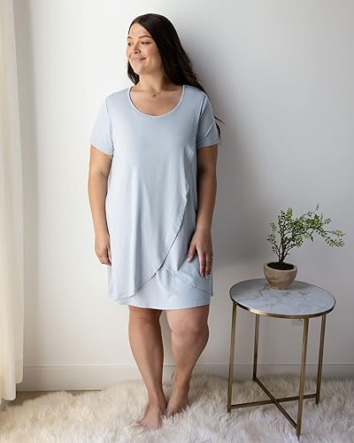 Miniatura 6 de Kindred Bravely Camisón de maternidad y lactancia con dobladillo tulipán Camisón de lactancia materna para mujer