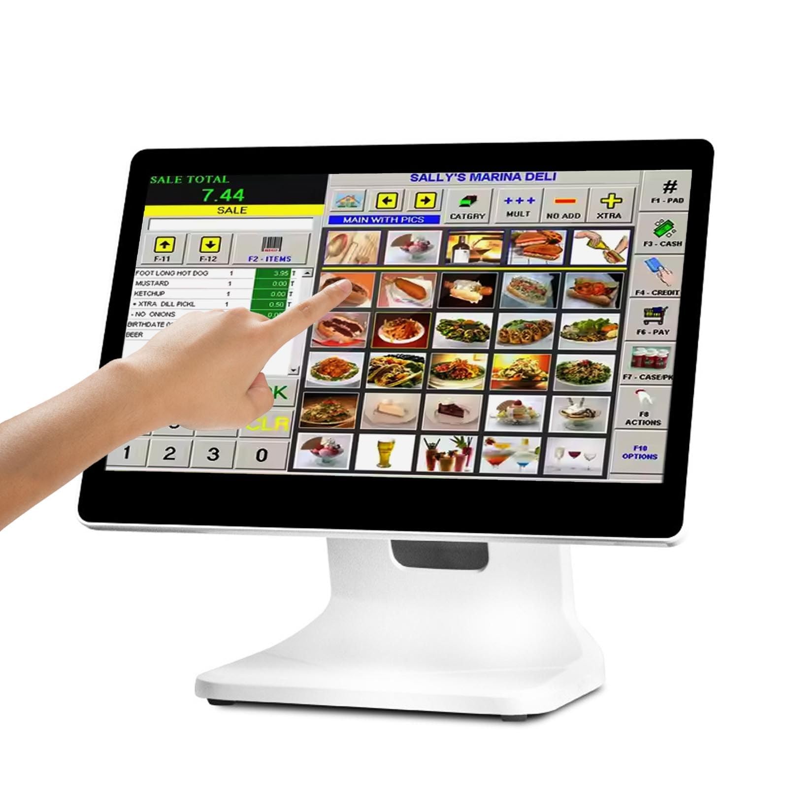 Registratore di Cassa all-in-One da 15,6'' - 64GB+4GB, Touch Screen Regolabile, Pos Intelligente per Ristoranti, Negozi, Supermercati (Esclusi Attivazione Windows E Software)
