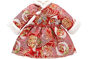 Baby-Girls' Thickened Chinese Style Princess Cheongsam Dress for Chinese New Year