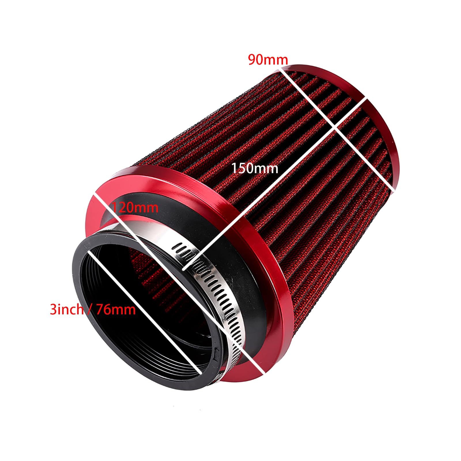 3 Pollice (76MM) Raffreddamento Aria Kit Filtro Ingresso Kit Di Aspirazione Dell'Aria Fredda Dell'Automobile Di Kit Di Induzione Del Filtro Dell'Aria Tubo Sostituzione Lega Alluminio Modifica