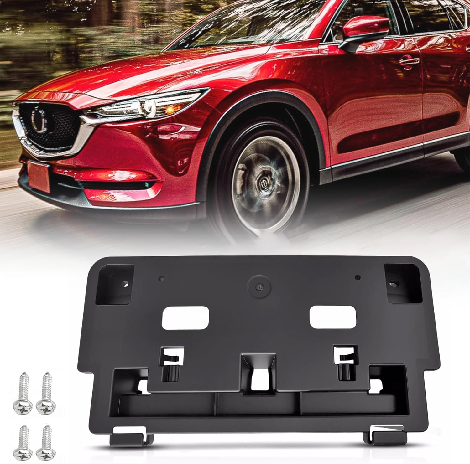 Front License Plate Frame for Mazda CX-5 2017 2018 2019 2020 2021 Front Bumper License Plate Holder Mounting Bracket Replace # KB8A-50-170 MA1068114