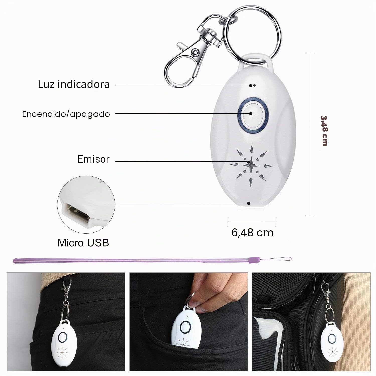 Repelente de plagas ultrasónico, repelente de garrapatas portátil al aire libre Repelente electrónico para el control de plagas Rechazo de pulgas Tick Arañas Cucaracha Chinches (4 piezas)