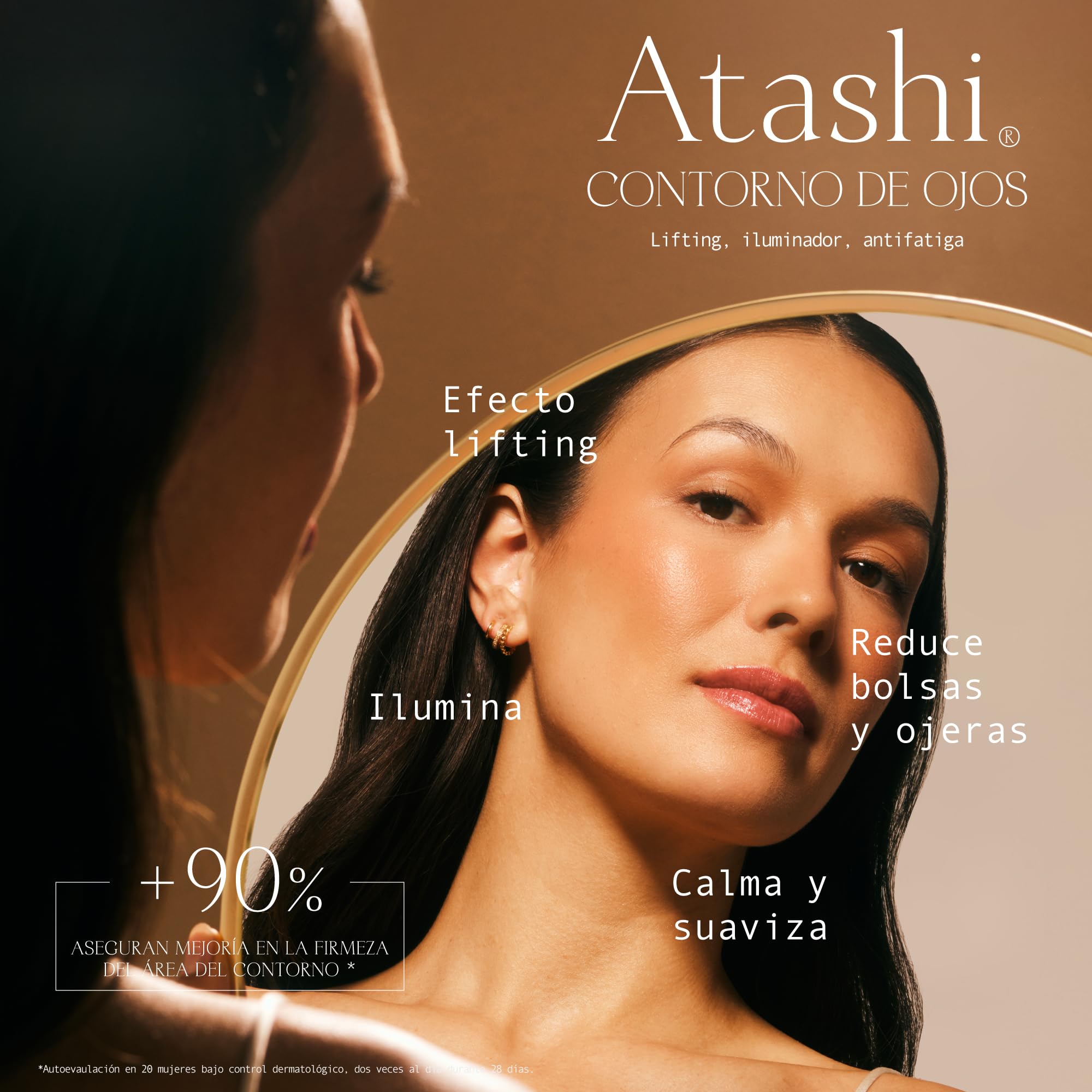 Atashi Ritual Lifting Iluminador, Serum Alta Eficacia Lifting-firmeza + Contorno de Ojos iluminador + Gua Sha Spoon, 50 ml + 15ml