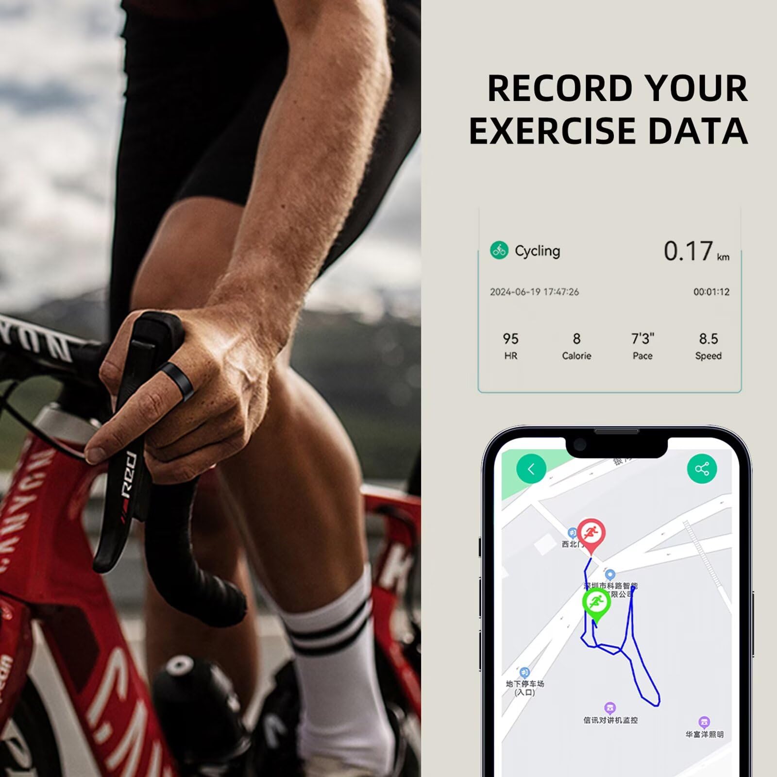 Smart Ring Blutdruckmessung Smartringe für Herren Damen IP68 Wasserdicht Android IOS Fitness Ring Tracker Schlaftracker Sport Ring mit Schrittzähler Kalorien Pulsmesser Herzfrequenz Sleep Tracker