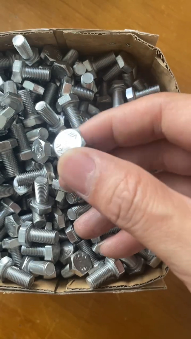 Image of Junter 10pcs M8-1.0 x 16mm Pitch Fine Thread Metric Hex Bolts 304 Stainless Steel Hexagon Fully Threaded Screws DIN933