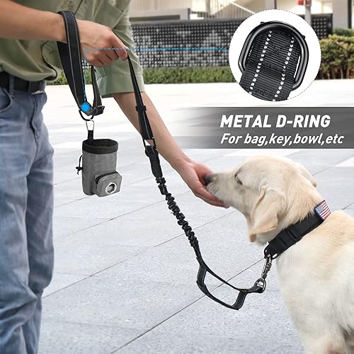 Miniatura 9 de Hotsky Correa táctica para perro resistente para perros medianos y grandes que tiran, 4-6 pies, resistente correa elástica para perro que absorbe