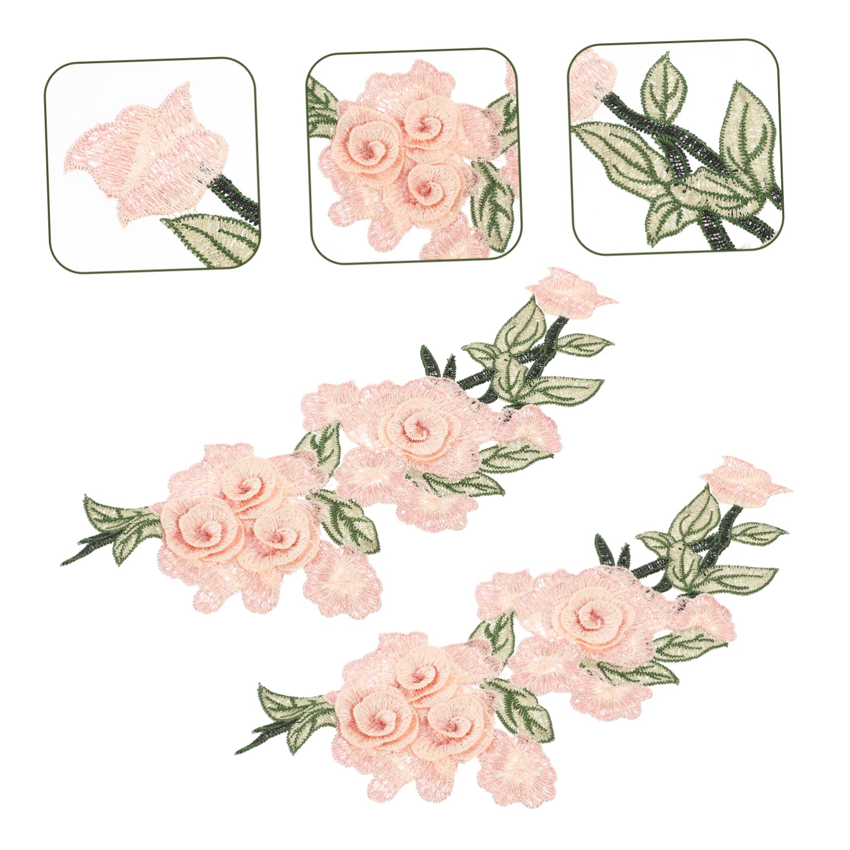 Apliques para ropa, Parches bordados de tela flores, 4 piezas parches apliques florales