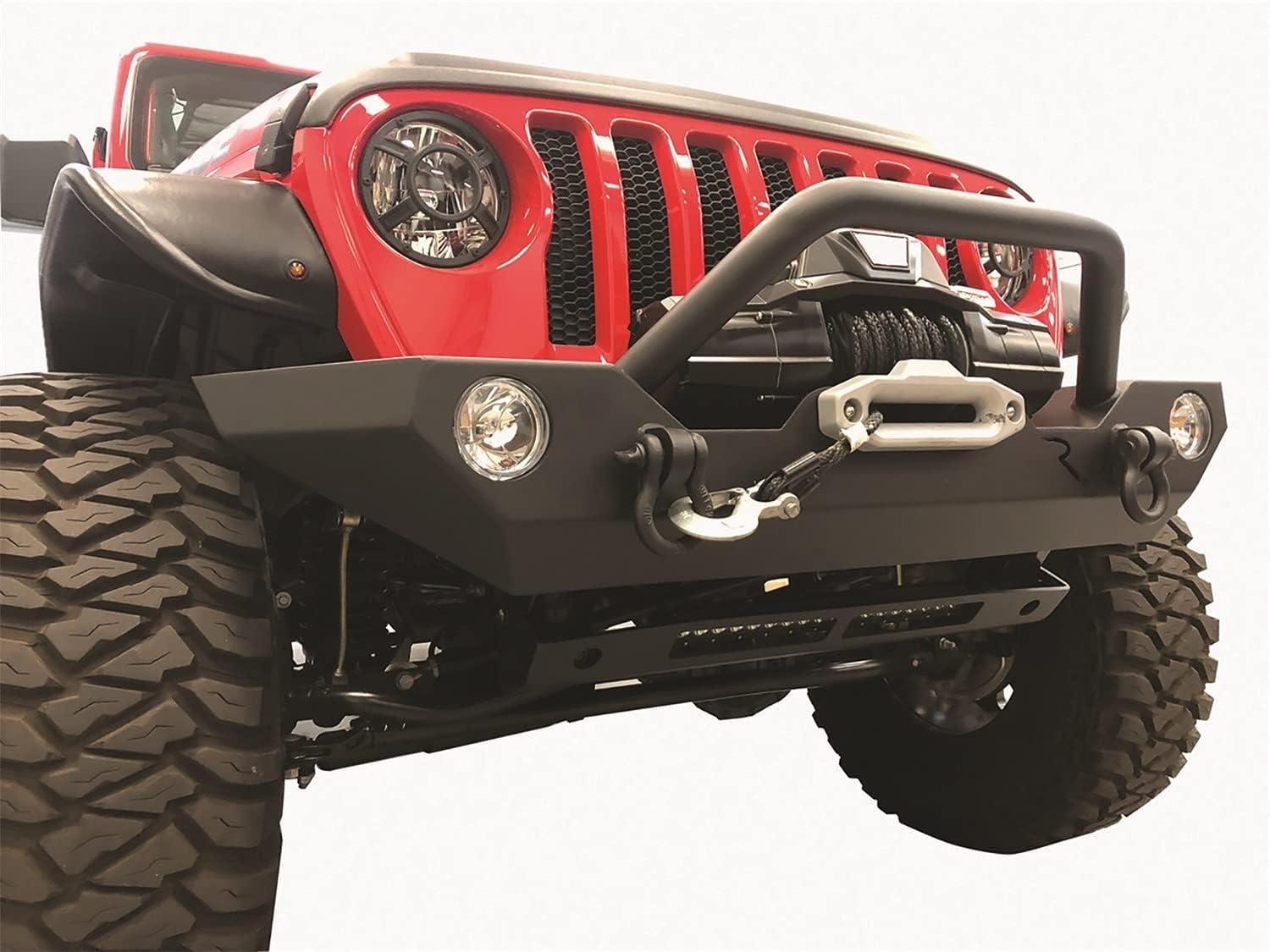 RAMPAGE PRODUCTS Front Rock Rage Bumper for Jeep Wrangler JK | Winch Plate, Steel, Textured Black | 99306 | Fits 2018-2025 Jeep Wrangler JL/JLU / 2007-2018 Wrangler JK/JKU / 2020-2025 Gladiator JT