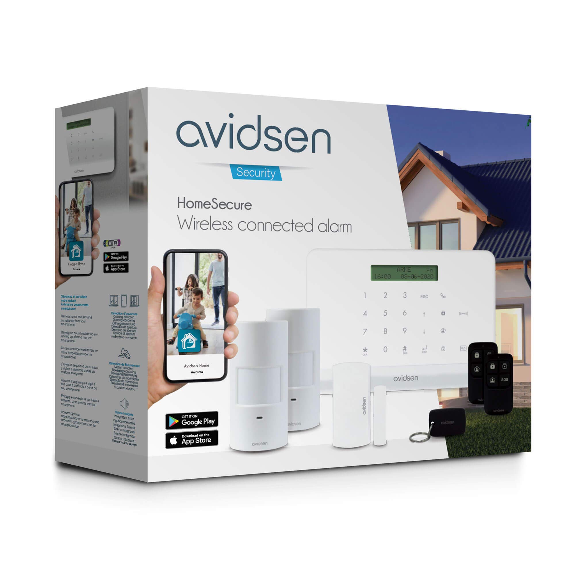Avidsen - Kit de Protection Alarme connectée sans Fil détecteurs Mouvement/Ouverture HomeSecure - Avidsen - 127055