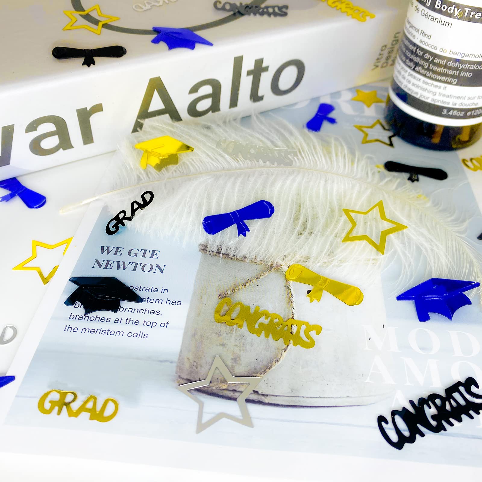 Abschluss-Konfetti 2021 – Glitzerstreusel Mit Metallicfolie, 45g / 1200 Stück, Für Tischdeko & Feiern