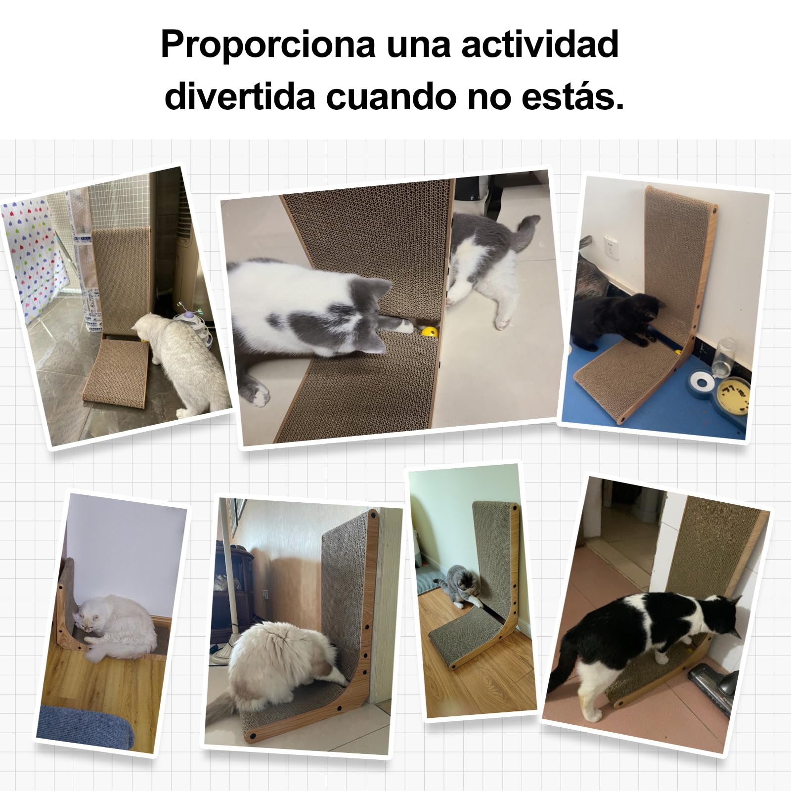 FUKUMARU Rascador para Gatos de 68 cm de Altura, rascador Vertical en Forma de L, con Pelota de Juguete, Alfombrillas rascadoras de cartón Paredes y Esquinas，Talla Grande