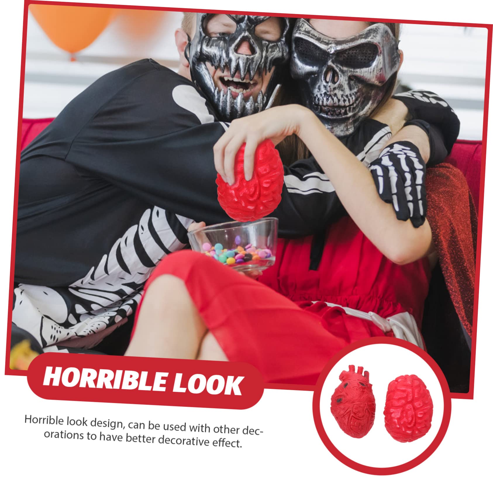ibasenice 6stücke Titel Halloween Gruselige Scherzartikel Realistische Fake Organe Herz Gehirn Für Halloween-Dekoration Und Party-Requisiten