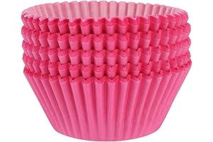 100 Pieces Hot Pink Baking Cups Cupcake Paper Liners Disposable Nonstick Baking...