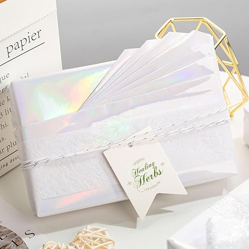 Miniatura 2 de Homeral Rollo de papel de regalo metálico, 46.8 pies cuadrados (17 pulgadas x 32.8 pies), color blanco sólido para Navidad, cumpleaños, vacaciones,