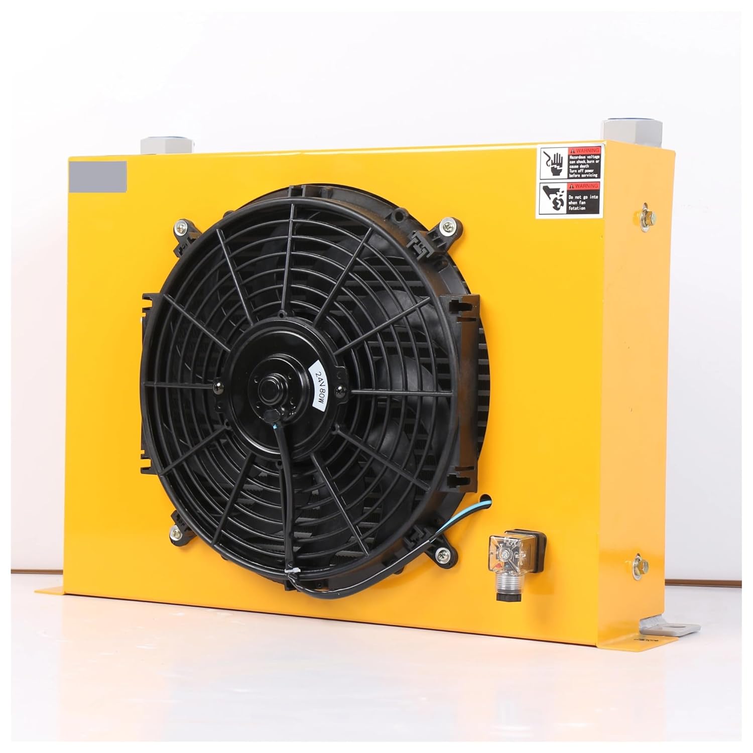 AH1680T-CA 300L/min Aluminum Hydraulic Oil Air Cooler 300L/min Heat Exchanger Oil Radiator for Industrial Press Machine Efficient Shock Absorption(12DC)