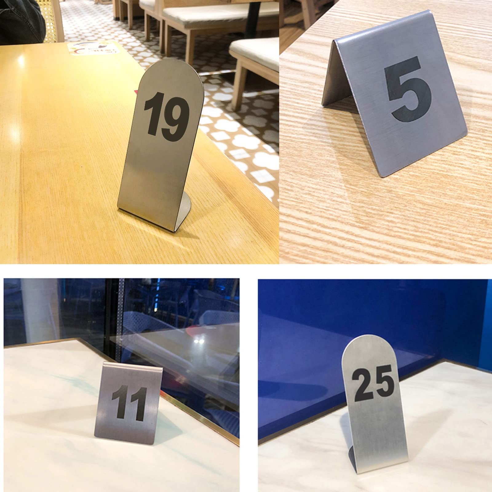 Targhette Numerate Da Tavolo In Legno - Set Da 1 A 10, Per Eventi E Ristoranti - Foto 5