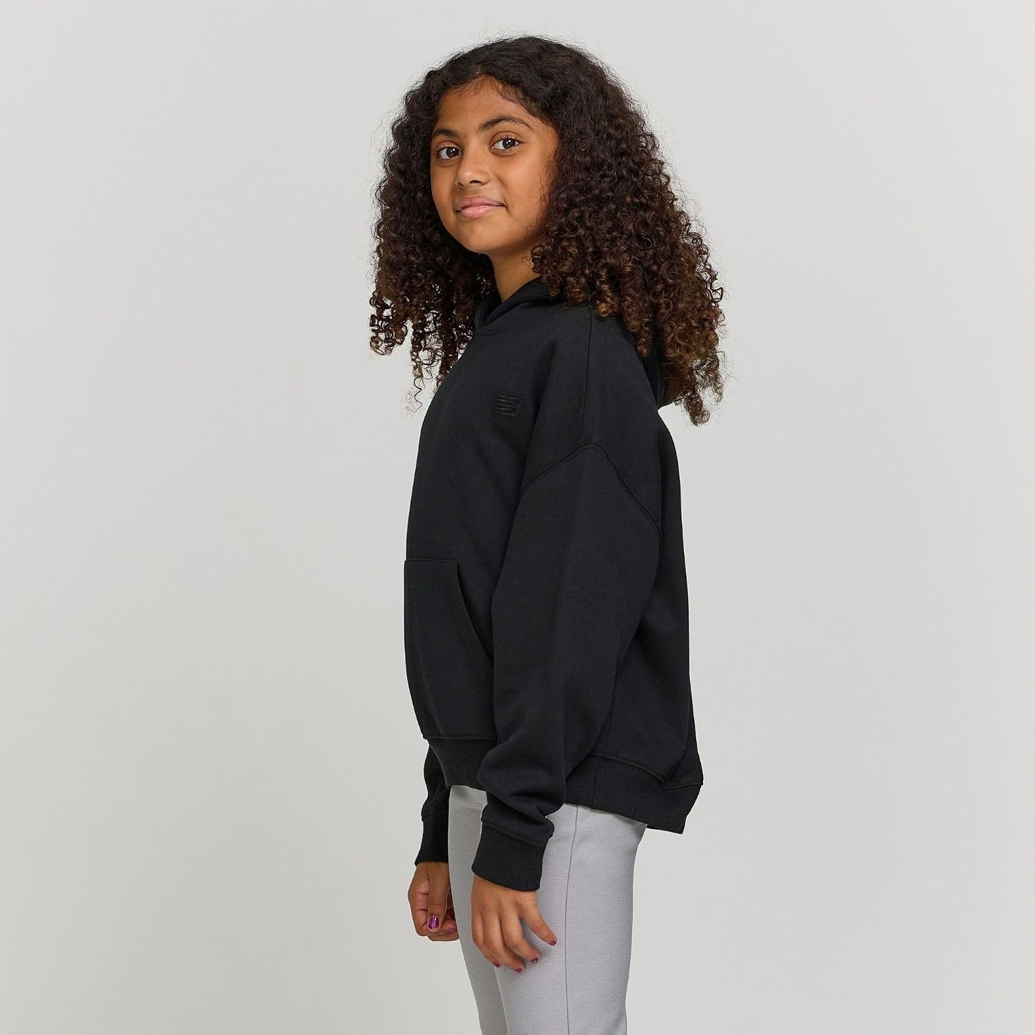 New Balance Girls Hoodie – Cute Comfy Soft Fleece Cotton Blend Pullover Sweatshirt, Drop Shoulder, Sizes 4-16