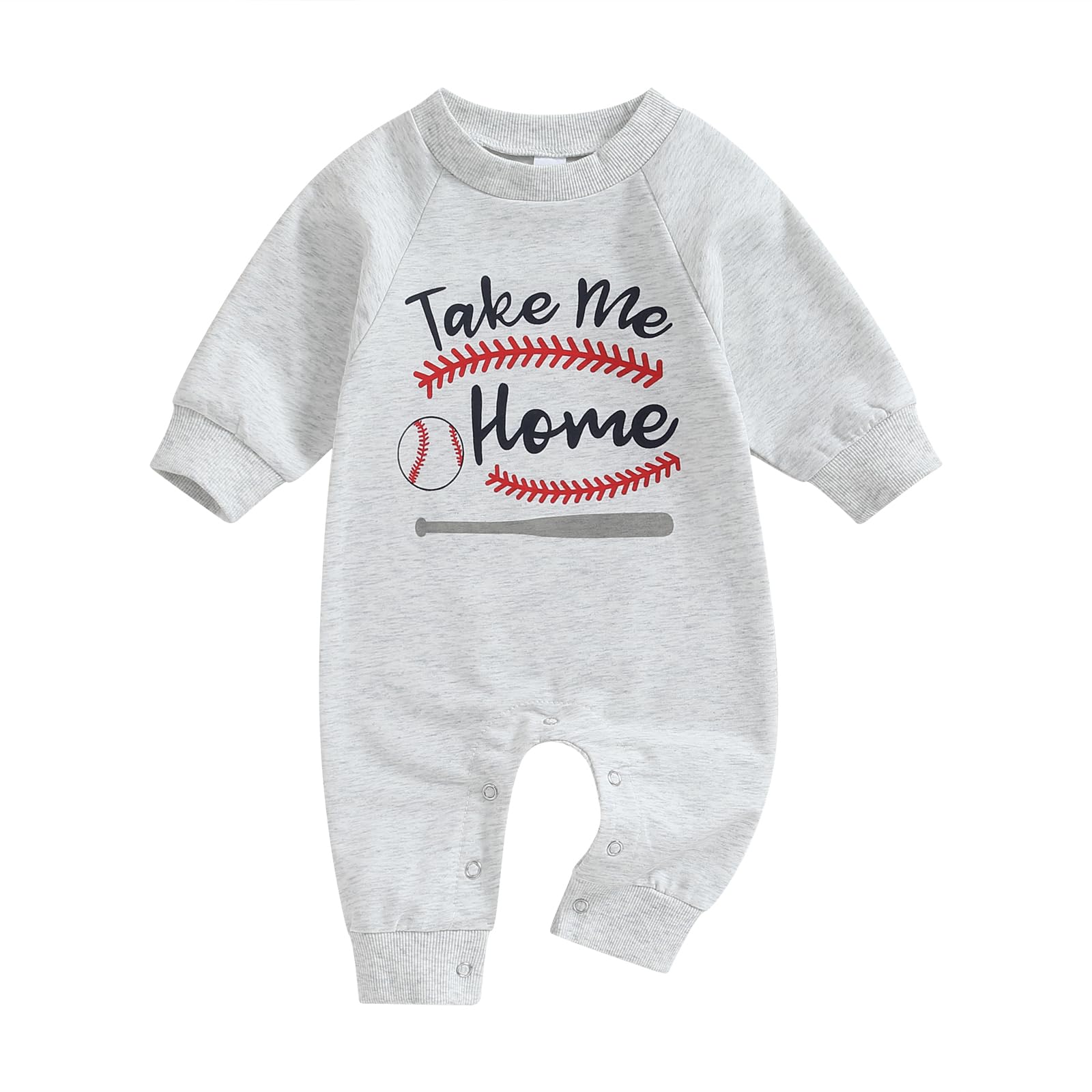 mlpeerw Baby Boy Girl Jumpsuit Clothes Long Sleeve Cute Baseball Letter Print Take Me Home Romper Newborn Onesie Outfit Fall