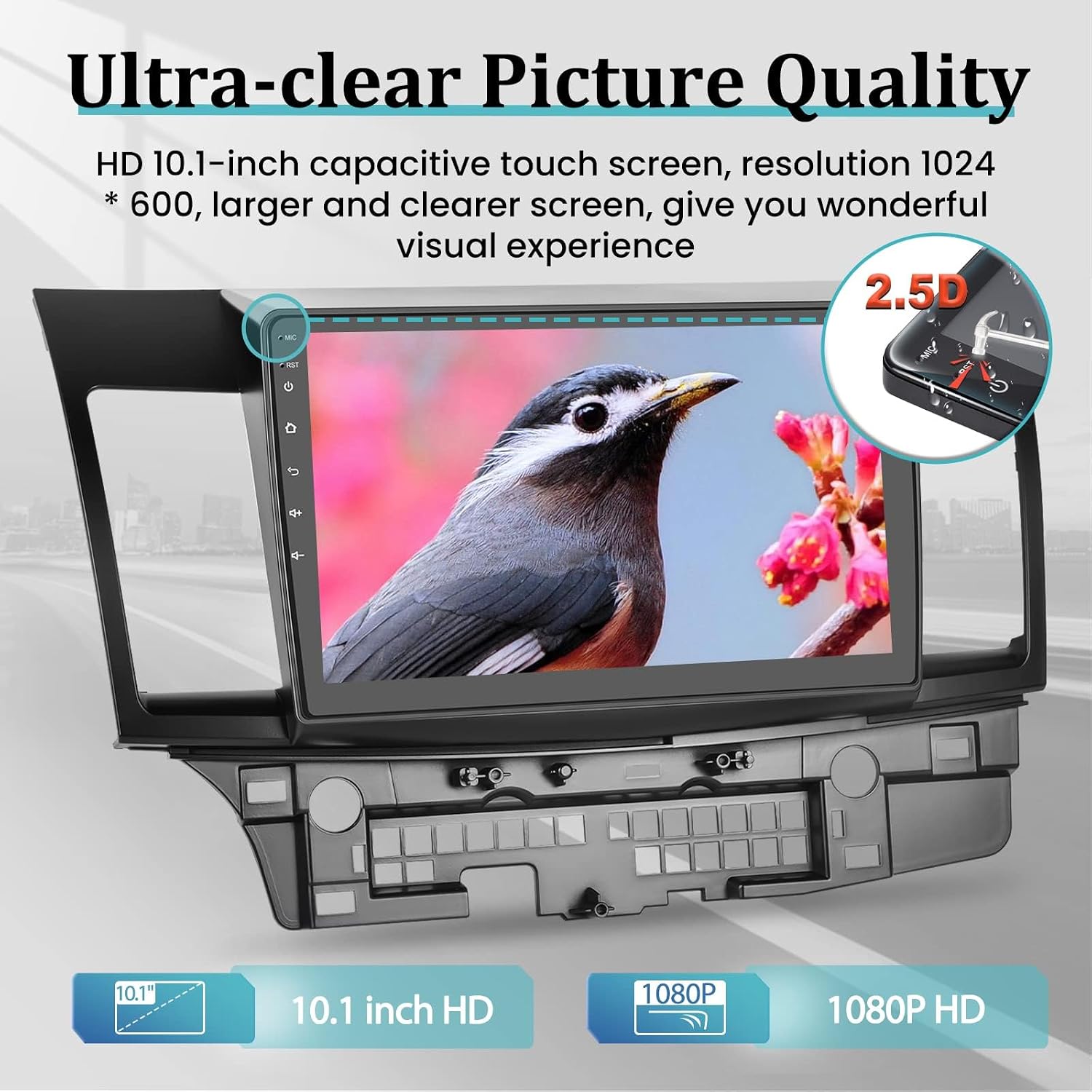 Android Car Stereo for Mitsubishi Lancer 2008-2017 with Carplay Android Auto - [2+64G] 10.1 inch HD Touch Screen Radio GPS Navigation WiFi HiFi + AHD Backup Camera image 4