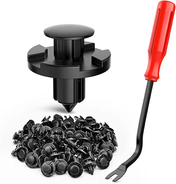 Nilight 100PCS Nylon Bumper Rivet Fender Clips OEM Replaces Nissan: 01553-093210 8mm,1PC Bonus Fastener Remover