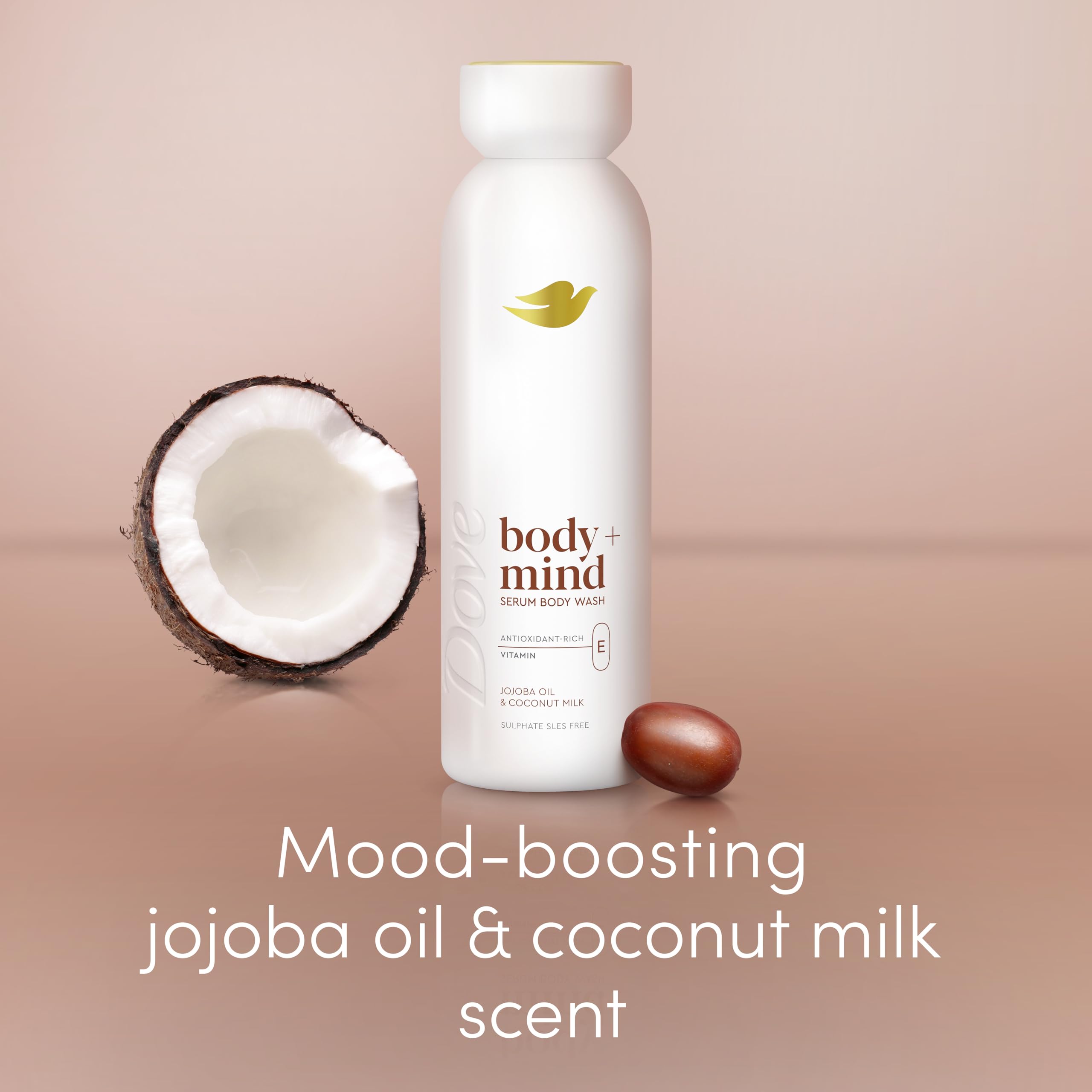 Dove Body + Mind Jojoba Oil & Coconut Milk Serum Body Wash body cleanser with antioxidant-rich vitamin E for glowing skin 350 ml — view 6