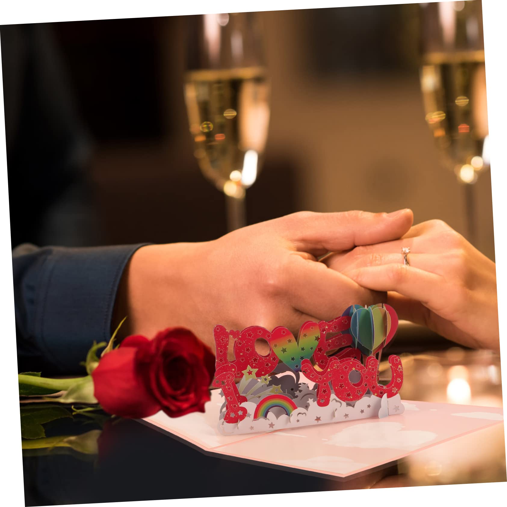 Operitacx 5sätze Grußkarten Für Valentinstag Hochzeitstag Muttertag Kreative Papierkarten Mit Love You Design Für Besondere Anlässe Langlebig Und Ansprechend