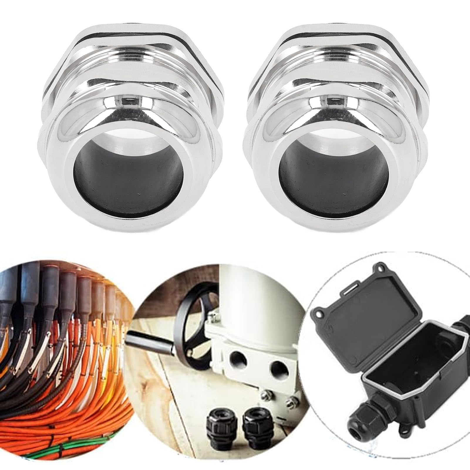 IP68 Waterproof Cable Gland Nickel Plated Brass Cord Grip with M37 Thread, Suitable for Electrical Boxes Outdoor Lighting & Enclosures - Image 2