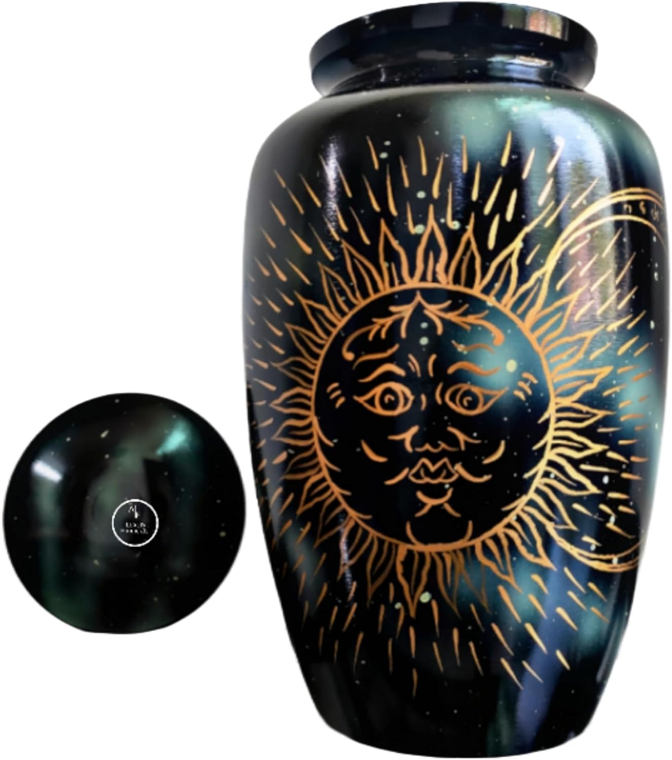 Sun and Moon Galaxy Night Star Urns Large Attractive Urn Moisture Proof Nautical Style Handamde Dog and Human Urn Strong & Durable Ideal for Gifting (Adult Size 220 Cubic in) 100% Q image 2