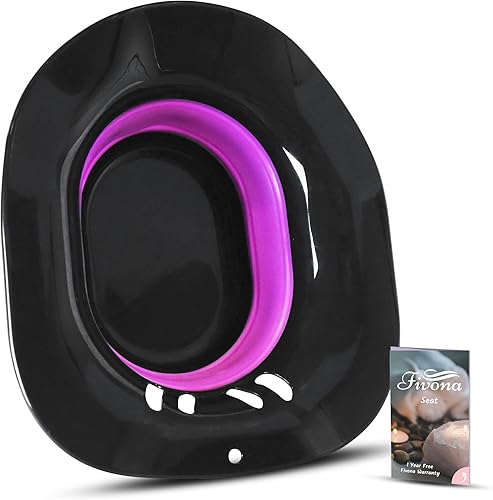 Miniatura 7 de Fivona Asiento de vapor plegable Yoni para baño de vapor en V y baño sentado, línea negra especial sobre el inodoro, spa perineal para el cuidado