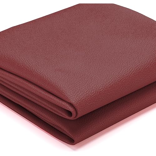 K-Musculo Vinyl Fabric, Marine Faux Leather Upholstery, for Upholstery Crafts, DIY Sewings, Sofa, Handbag, Earrings, Hair Bows Decorations (Wine Red 54 * 36inch)