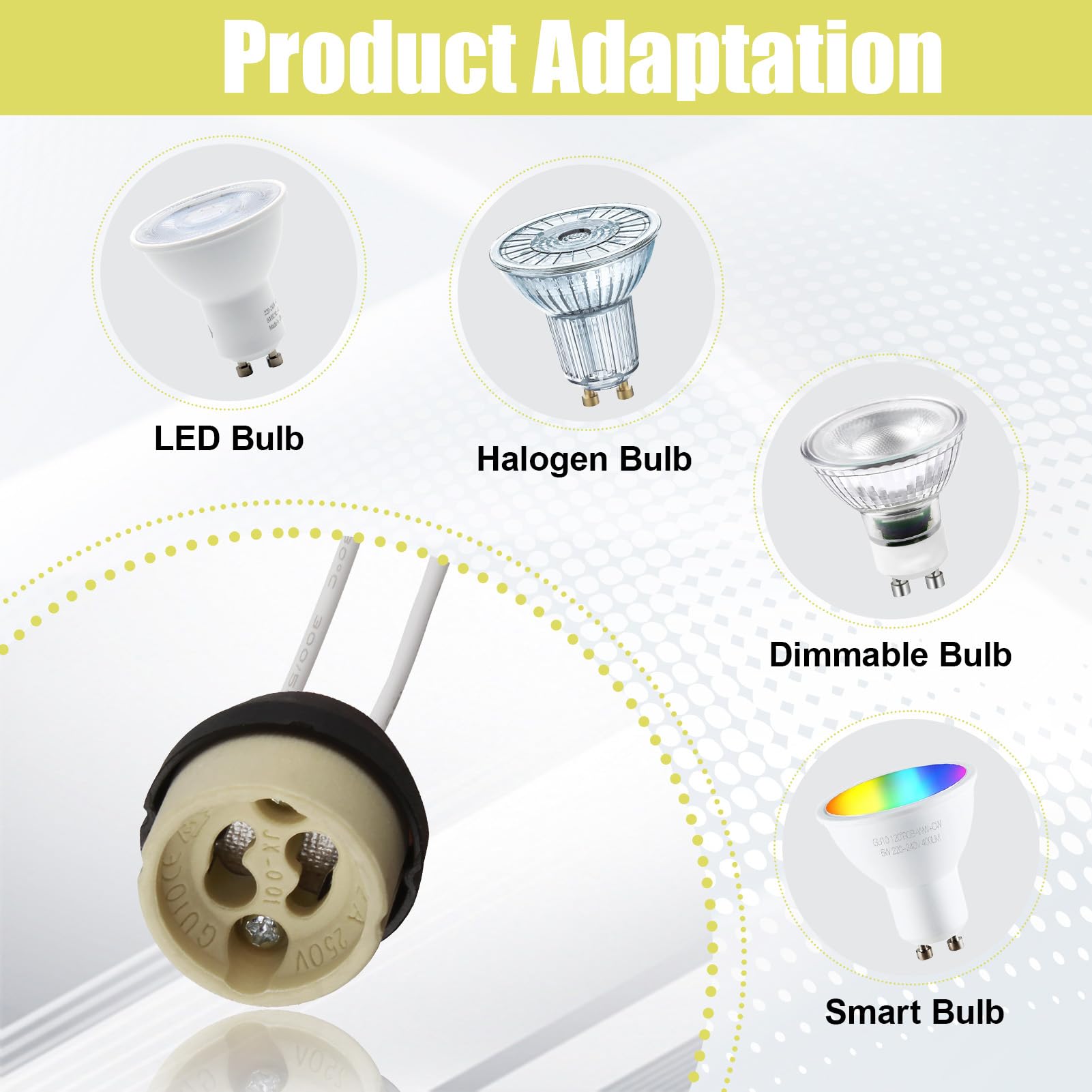 10 Pcs GU10 Lamp Holder 0.75mm² Lamp Light Fitting Parts Wire GU10 Connector Ceramic Base for Bulb Lampholder Connector GU10 Socket for LED Light Bulbs Halogen Bulbs 250V 300W 2A - Image 4