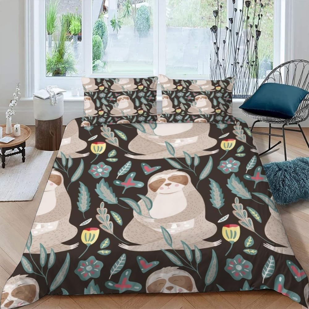 Parure de lit enfant 200x200 avec housse de couette microfibre douce et deux taies