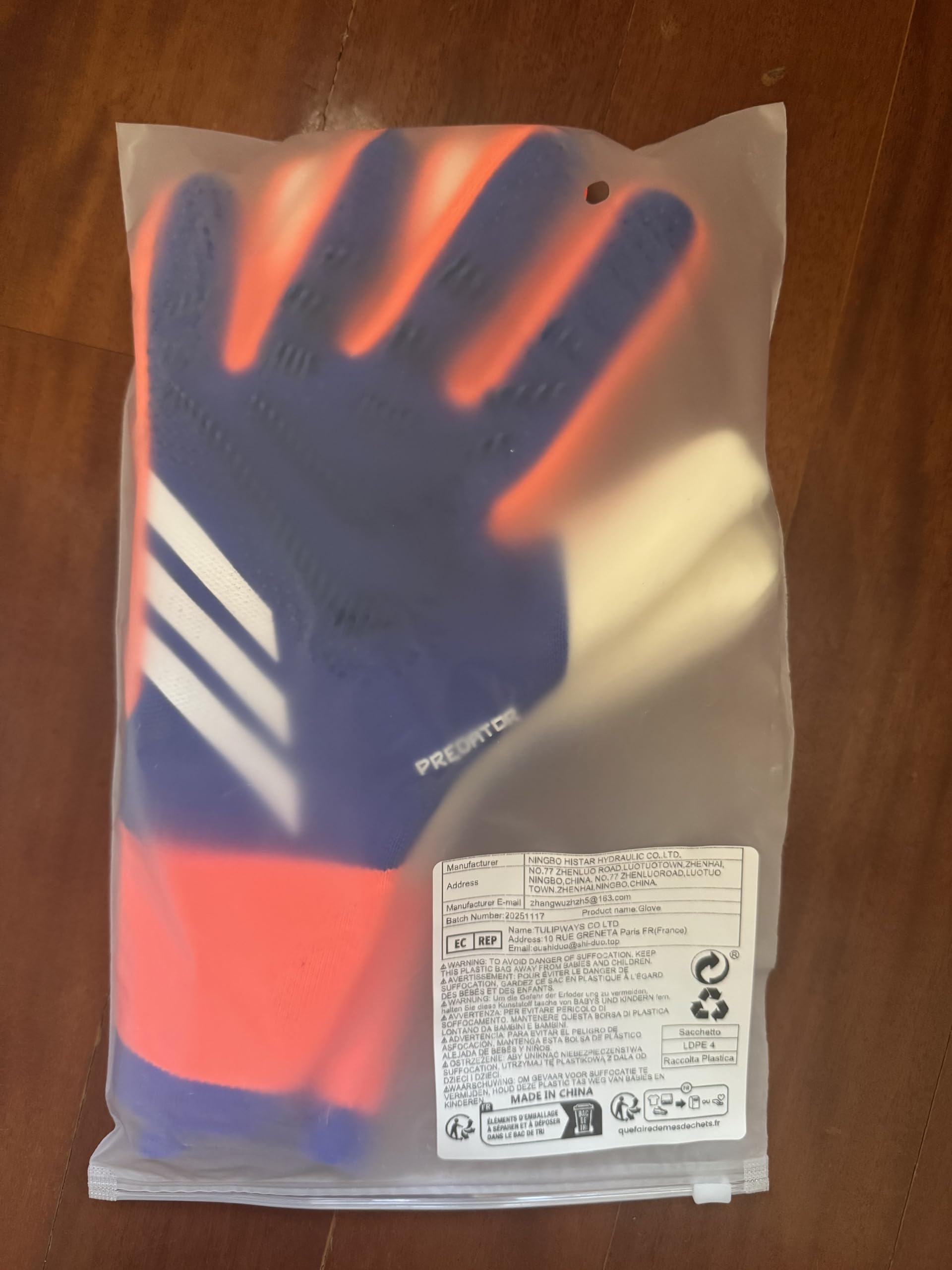 HISTARSTORE5 Football Goalkeeper Gloves, Strong Grip, Non-Slip and Breathable, for Adults and Children (Blue, 10)