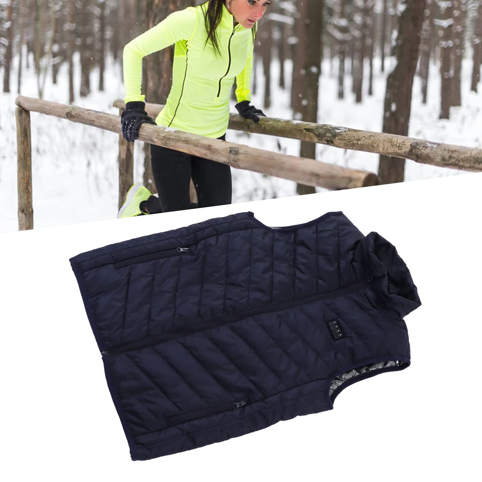 Gilet Riscaldante Elettrico, Gilet Riscaldato Smart 4 Switch 3 Gear, Gilet Riscaldante per Uomo Donna, Giacca Riscaldata Elettrica per Escursionismo (6XL)