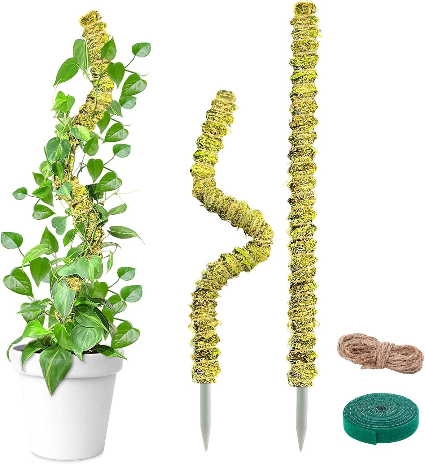2 Pcs Moss Pole for Plants Monstera 25 Inch Bendable
