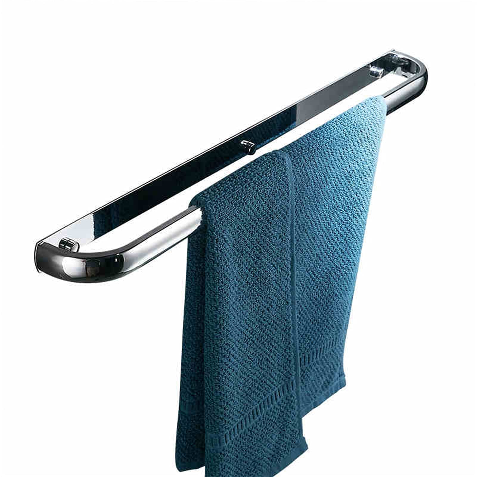 LMYSXAOZ Modern Towel Rail Bar Wall Mounted Ring, Stainless Steel Single Rack Polished Silver Finish, Bathroom Kitchen Accessorie, 60cm/23.6inch