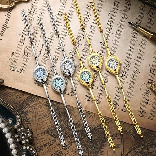 Elegant Vintage Bangle-Style Women's Watch with Slim Dial and Waterproof Gold Strap - Image 8