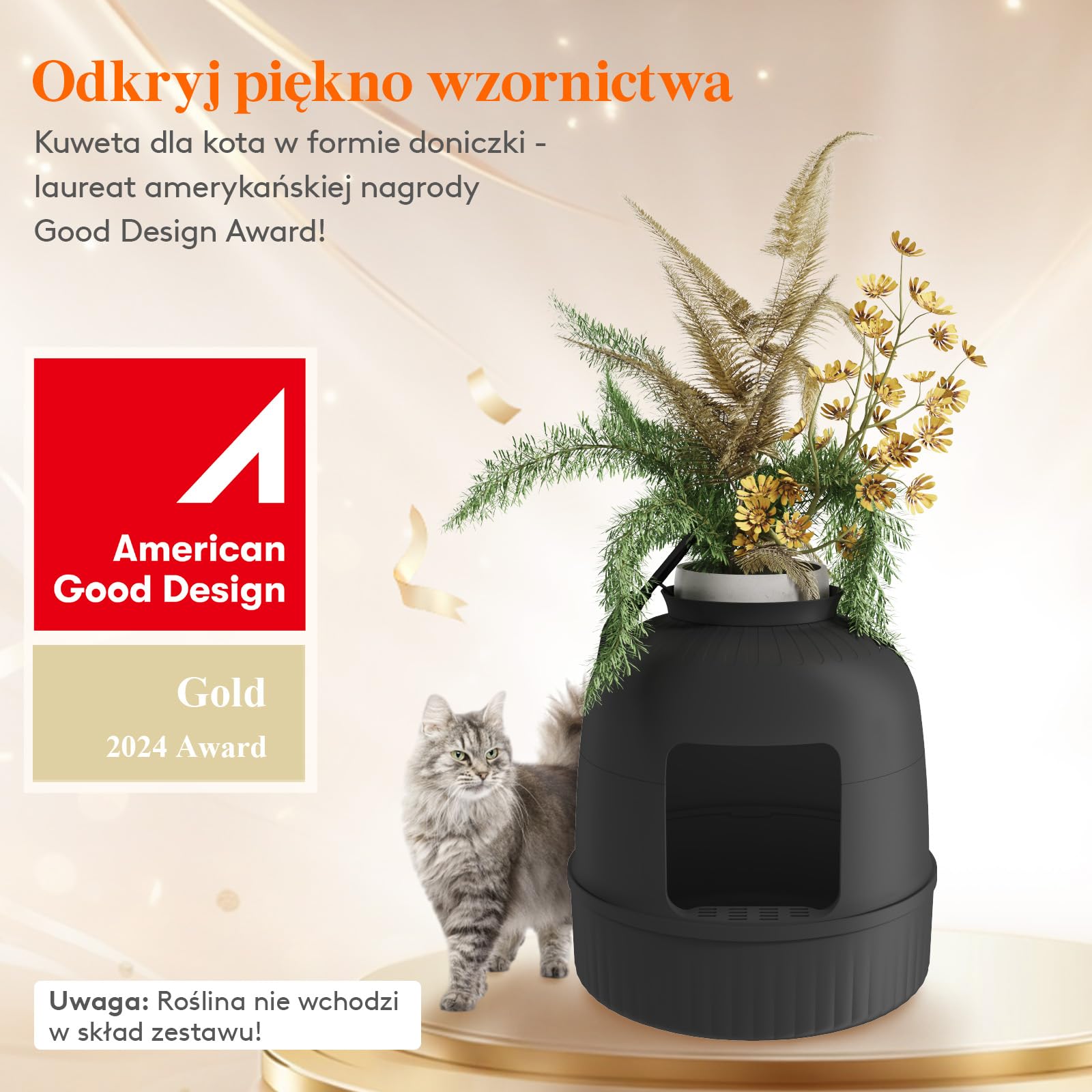 Lifewit Kuweta dla kota ukryta z szuflą i zdejmowaną górą, kuweta XXL z kontrolą zapachu i filtrem węglowym, do salonu, sypialni, narożna, 48 x 50 cm, 19 x 20 cm, czarna, bez roślin